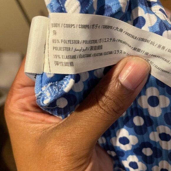 Hollister Blue White Floral Bikini Set Beachwear Vacation XS/S - Picture 9 of 10